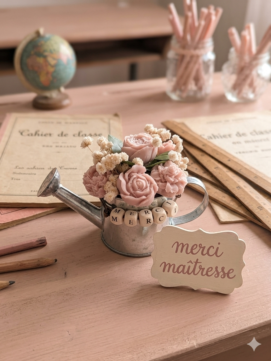 Arrosoir fleuri " inspiration la vie est belle"
