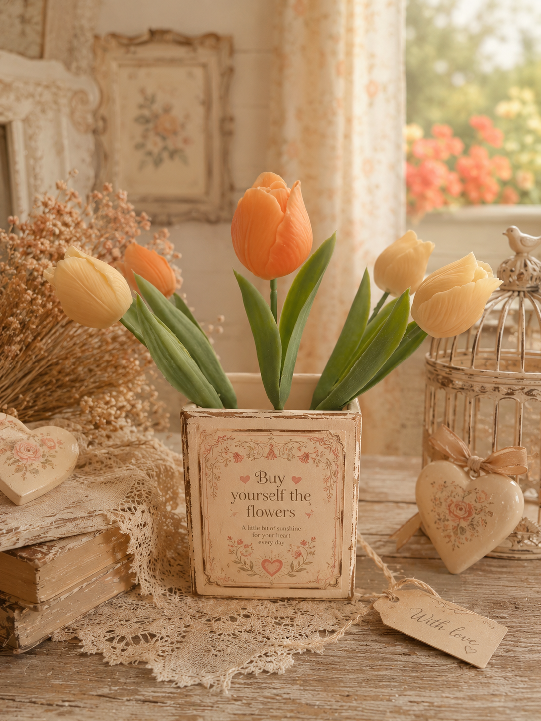 Bouquet de tulipes monoi pomme