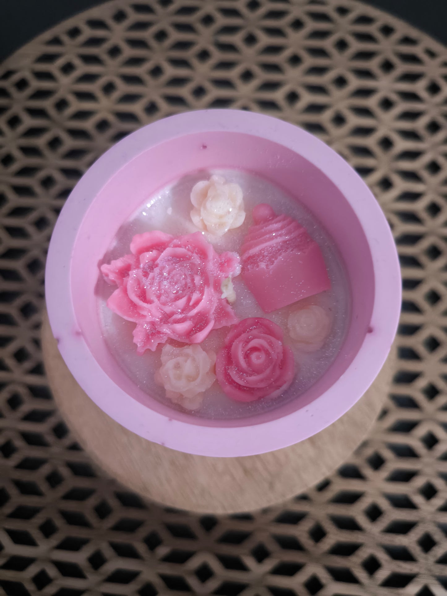 Bougie cœur rose
