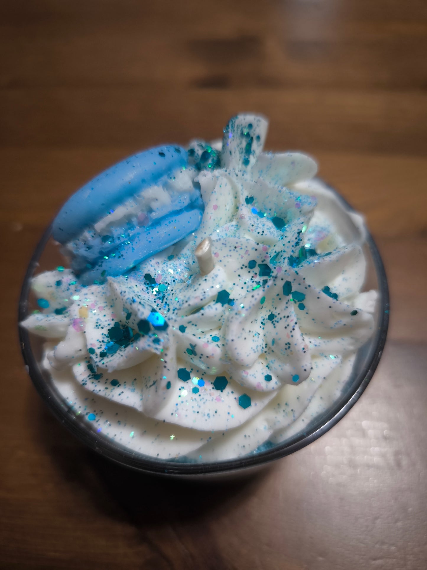 Bougie macaron fleur de coton