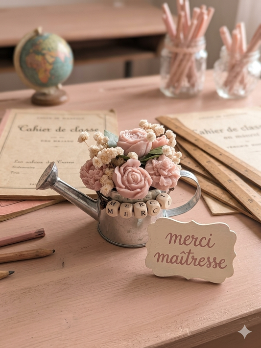 Arrosoir fleuri " inspiration la vie est belle"