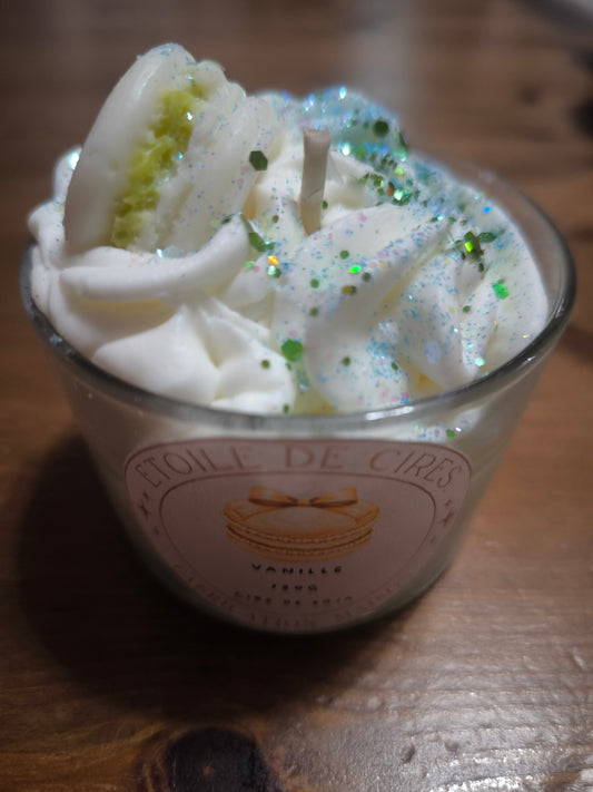 Bougie macaron vanille gourmande