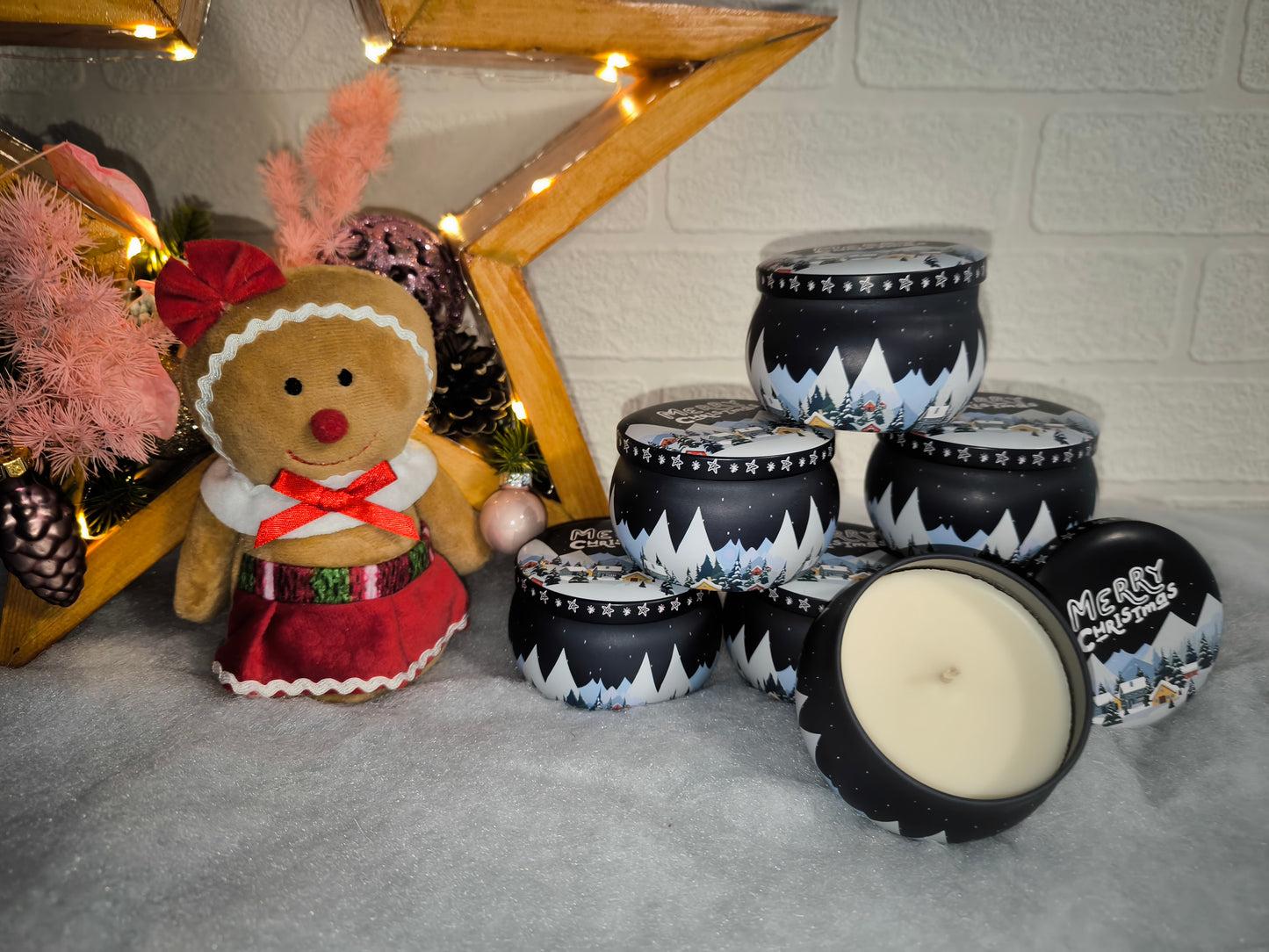 Bougie de Noël en pot